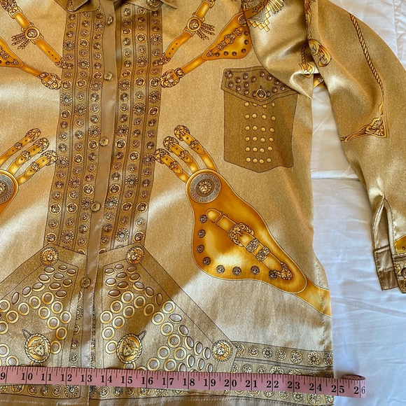 Vintage Gold Link & Buckle Button Down Top Size L/XL by Peniel - Picture 6 of 9